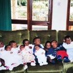 The first group of babies rescued by Clive and Mary back in 1994 when they set up the charity